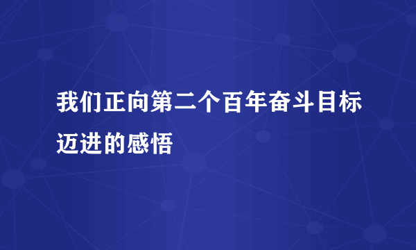 我们正向第二个百年奋斗目标迈进的感悟