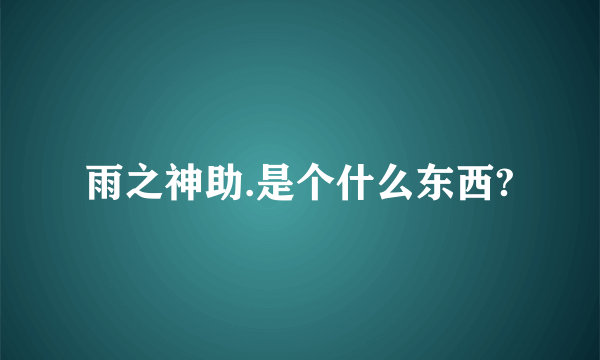 雨之神助.是个什么东西?