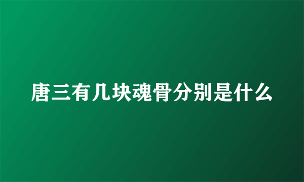 唐三有几块魂骨分别是什么