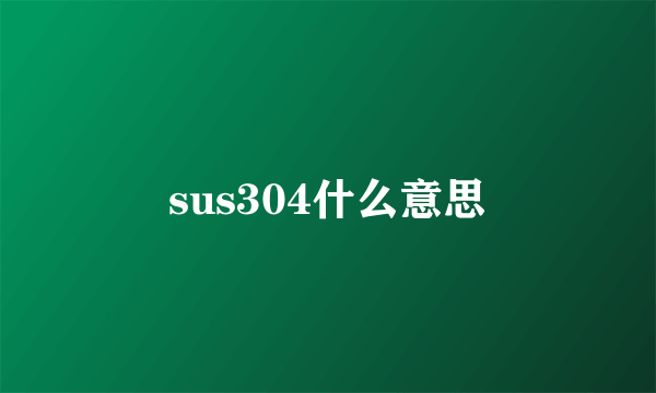 sus304什么意思