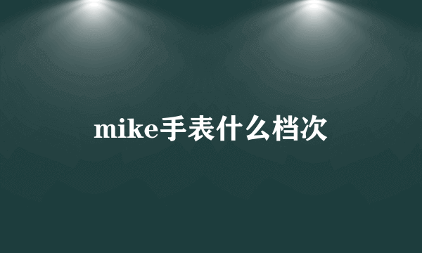 mike手表什么档次