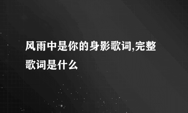 风雨中是你的身影歌词,完整歌词是什么