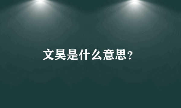 文昊是什么意思？