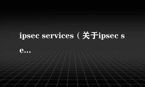 ipsec services（关于ipsec services的简介）