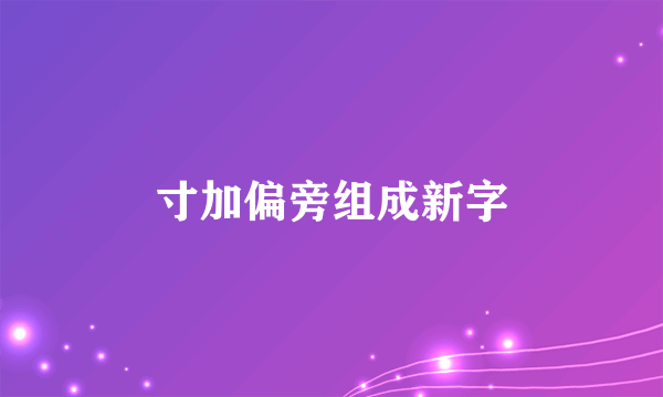 寸加偏旁组成新字