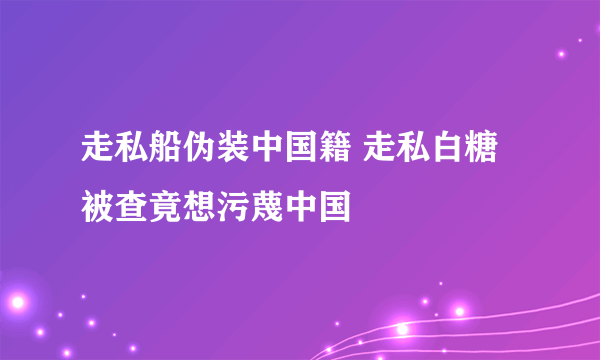 走私船伪装中国籍 走私白糖被查竟想污蔑中国