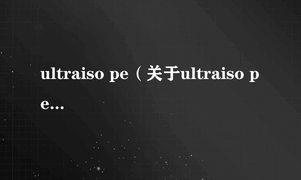 ultraiso pe（关于ultraiso pe的简介）