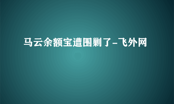 马云余额宝遭围剿了-飞外网