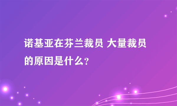 诺基亚在芬兰裁员 大量裁员的原因是什么？