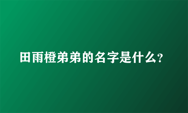 田雨橙弟弟的名字是什么？