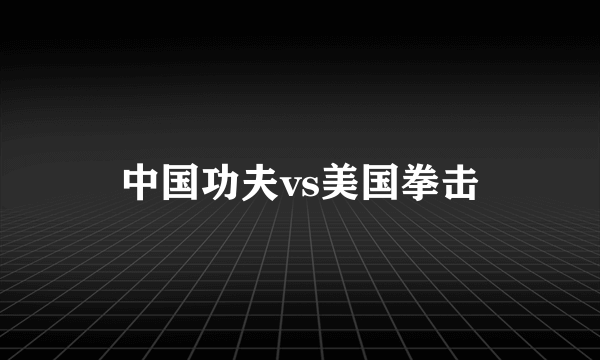 中国功夫vs美国拳击