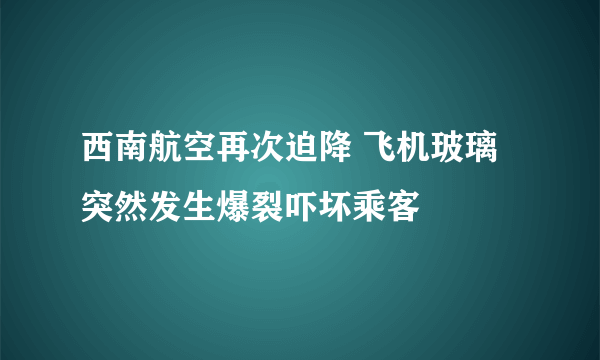 西南航空再次迫降 飞机玻璃突然发生爆裂吓坏乘客