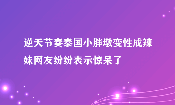 逆天节奏泰国小胖墩变性成辣妹网友纷纷表示惊呆了