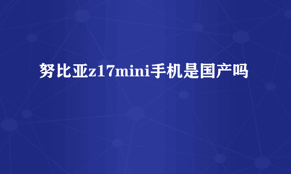 努比亚z17mini手机是国产吗