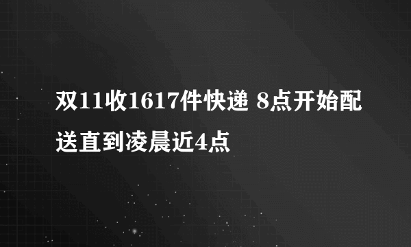 双11收1617件快递 8点开始配送直到凌晨近4点