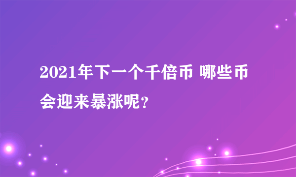 2021年下一个千倍币 哪些币会迎来暴涨呢？