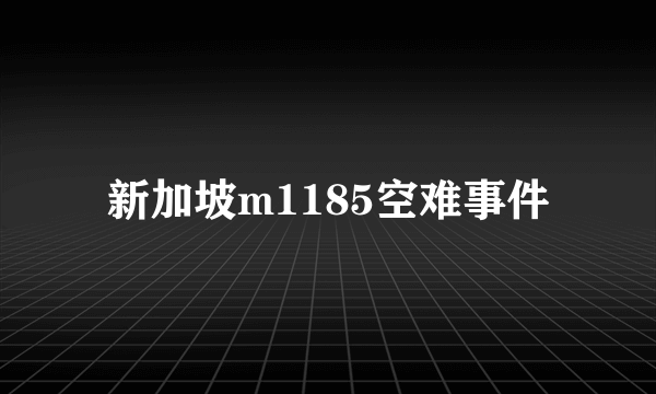 新加坡m1185空难事件