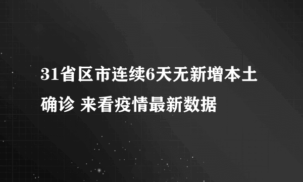 31省区市连续6天无新增本土确诊 来看疫情最新数据