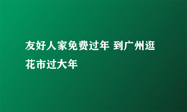 友好人家免费过年 到广州逛花市过大年
