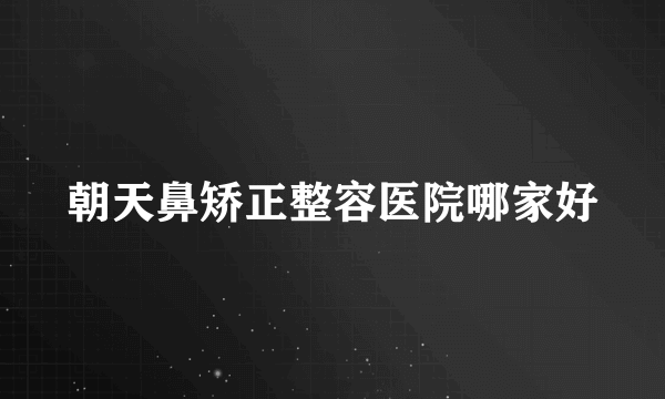 朝天鼻矫正整容医院哪家好
