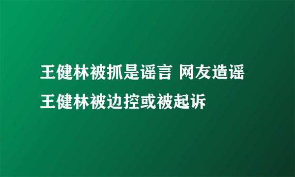 王健林被抓是谣言 网友造谣王健林被边控或被起诉