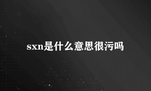 sxn是什么意思很污吗