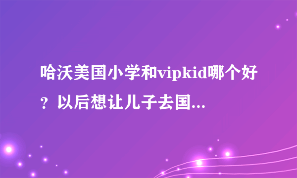 哈沃美国小学和vipkid哪个好？以后想让儿子去国外留学，但是孩子的口语是一个大问题。