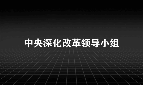 中央深化改革领导小组