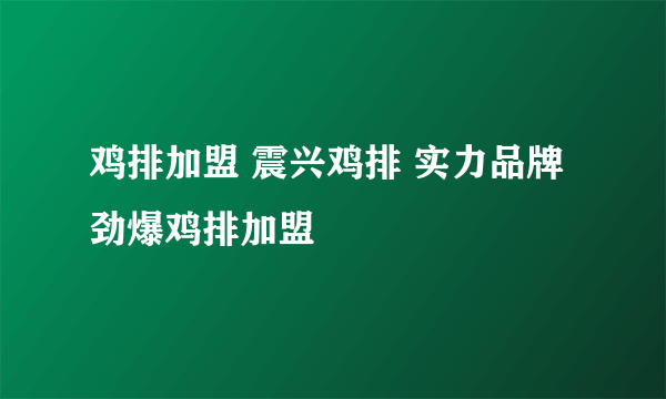 鸡排加盟 震兴鸡排 实力品牌 劲爆鸡排加盟