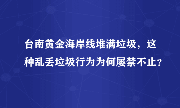 台南黄金海岸线堆满垃圾，这种乱丢垃圾行为为何屡禁不止？