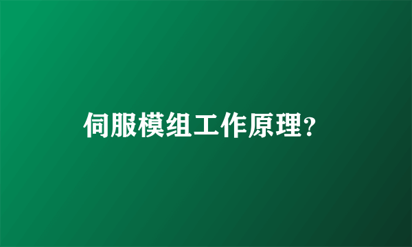 伺服模组工作原理？