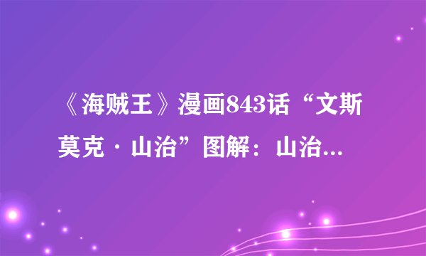 《海贼王》漫画843话“文斯莫克·山治”图解：山治和路飞开战