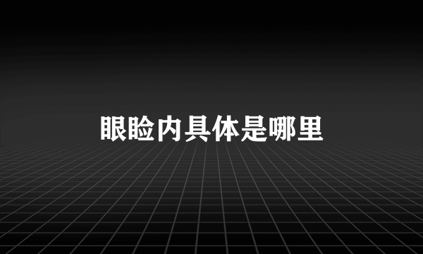 眼睑内具体是哪里