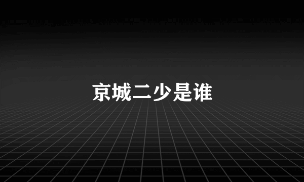 京城二少是谁