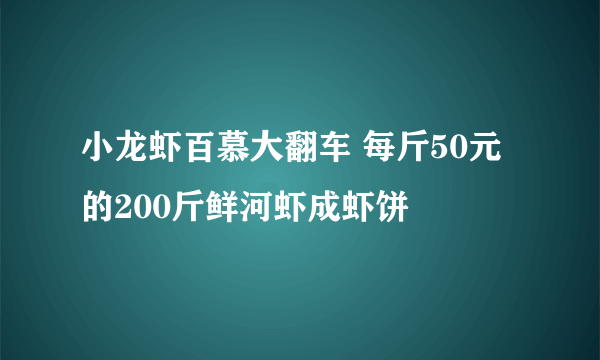 小龙虾百慕大翻车 每斤50元的200斤鲜河虾成虾饼