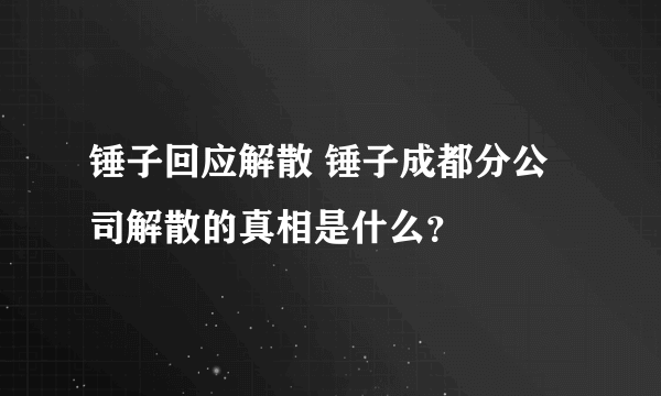 锤子回应解散 锤子成都分公司解散的真相是什么？