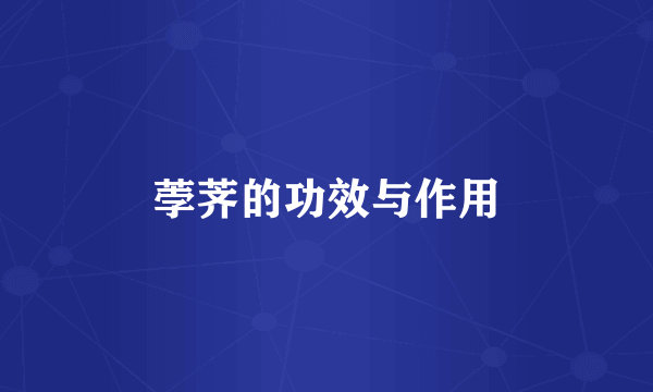 荸荠的功效与作用
