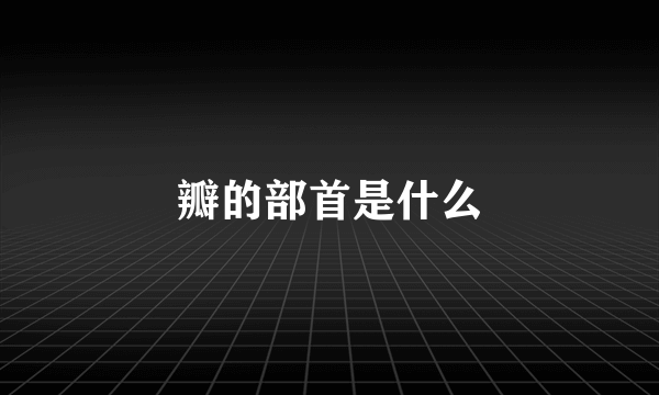 瓣的部首是什么