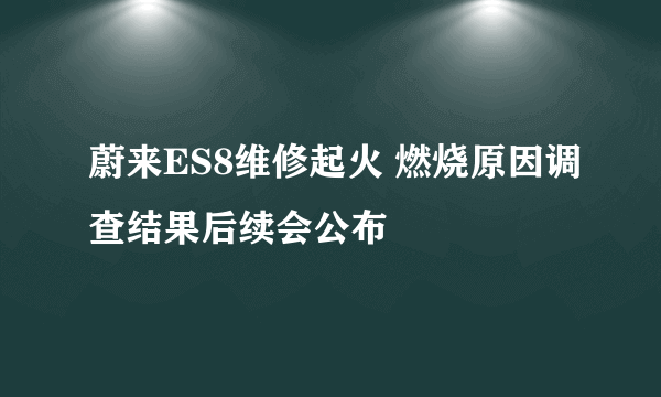 蔚来ES8维修起火 燃烧原因调查结果后续会公布