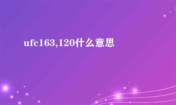 ufc163,120什么意思