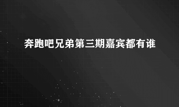 奔跑吧兄弟第三期嘉宾都有谁