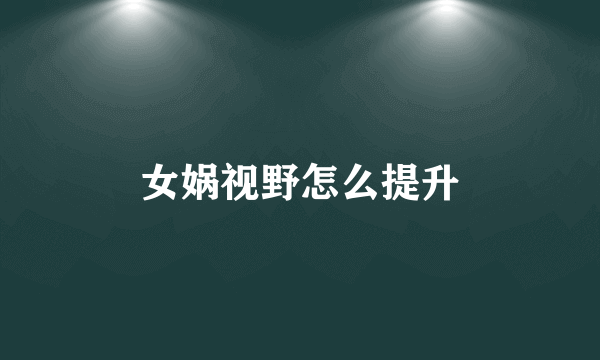 女娲视野怎么提升