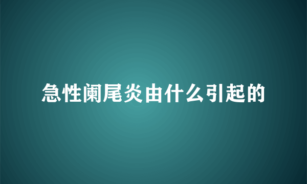 急性阑尾炎由什么引起的