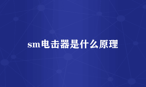 sm电击器是什么原理