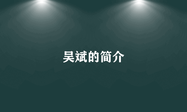 吴斌的简介
