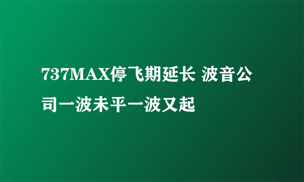 737MAX停飞期延长 波音公司一波未平一波又起