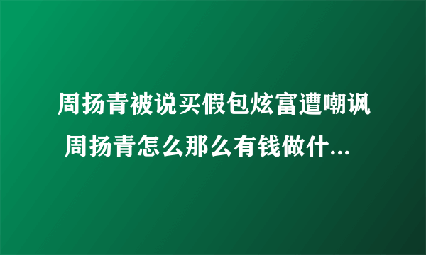 周扬青被说买假包炫富遭嘲讽 周扬青怎么那么有钱做什么的资产818