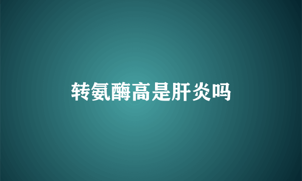 转氨酶高是肝炎吗