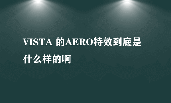 VISTA 的AERO特效到底是什么样的啊