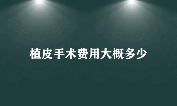 植皮手术费用大概多少